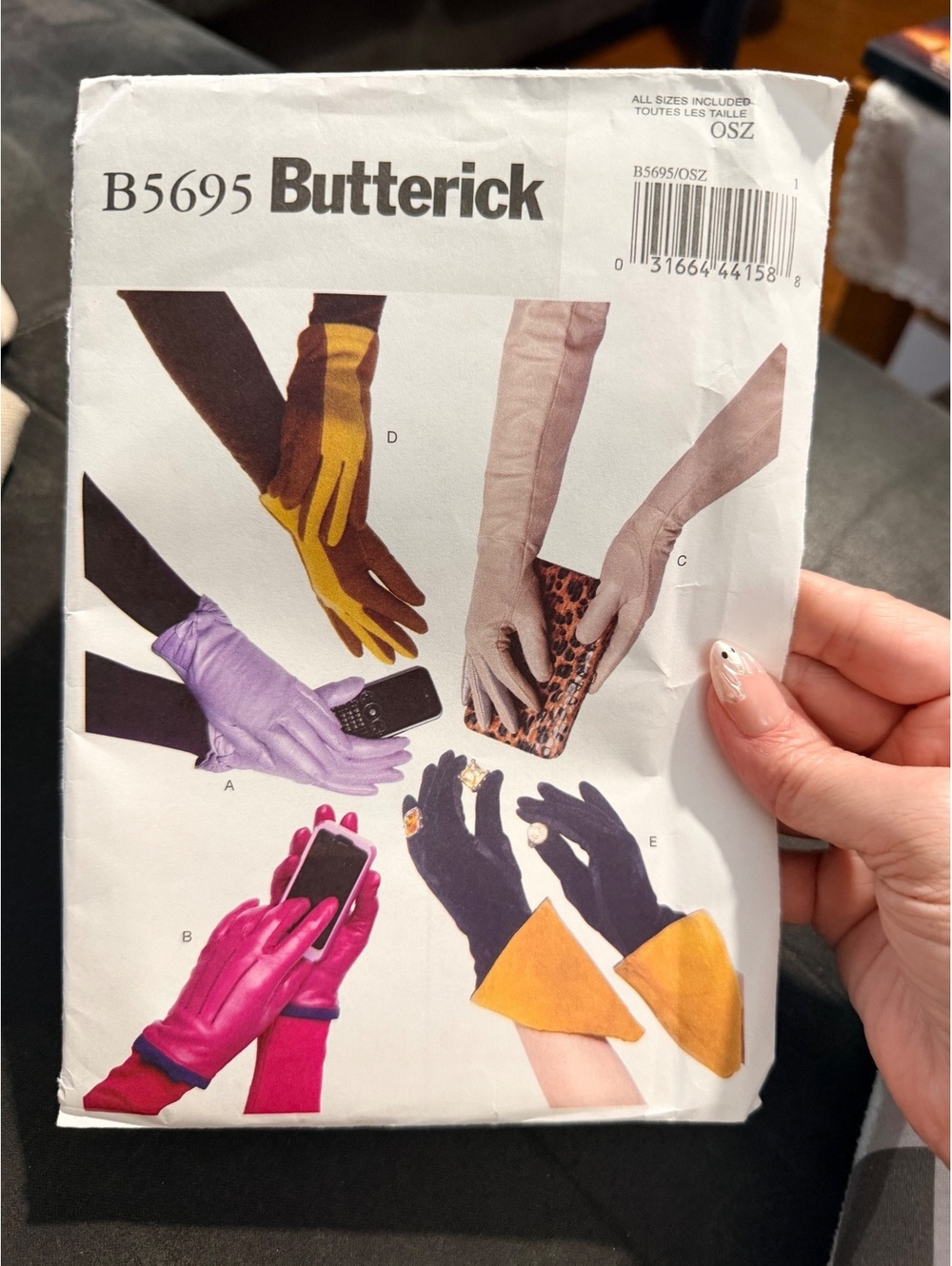 Butterick B5695 Glove Sewing Pattern Uncut 5 Styles Opera Gauntlet OSZ